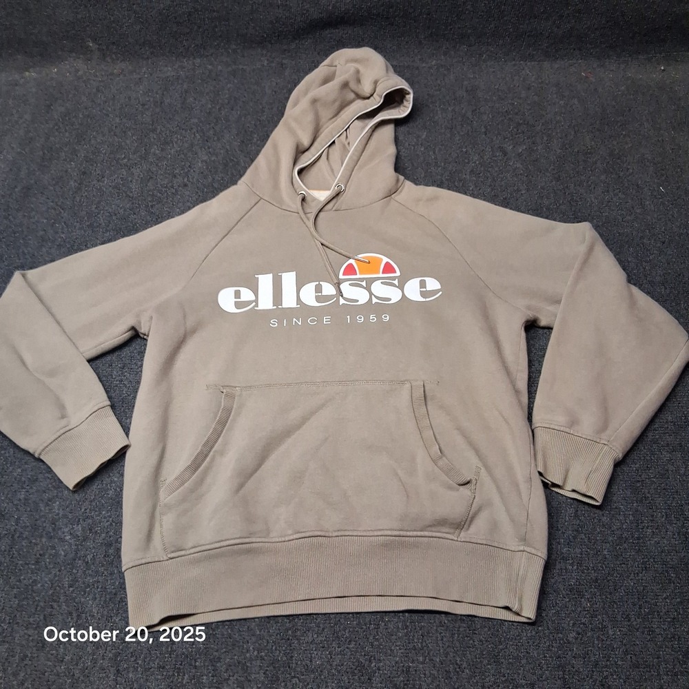 Ellesse‎ Hoodie Adult Size Large Gray Pullover